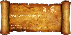 Matias Zalán névjegykártya